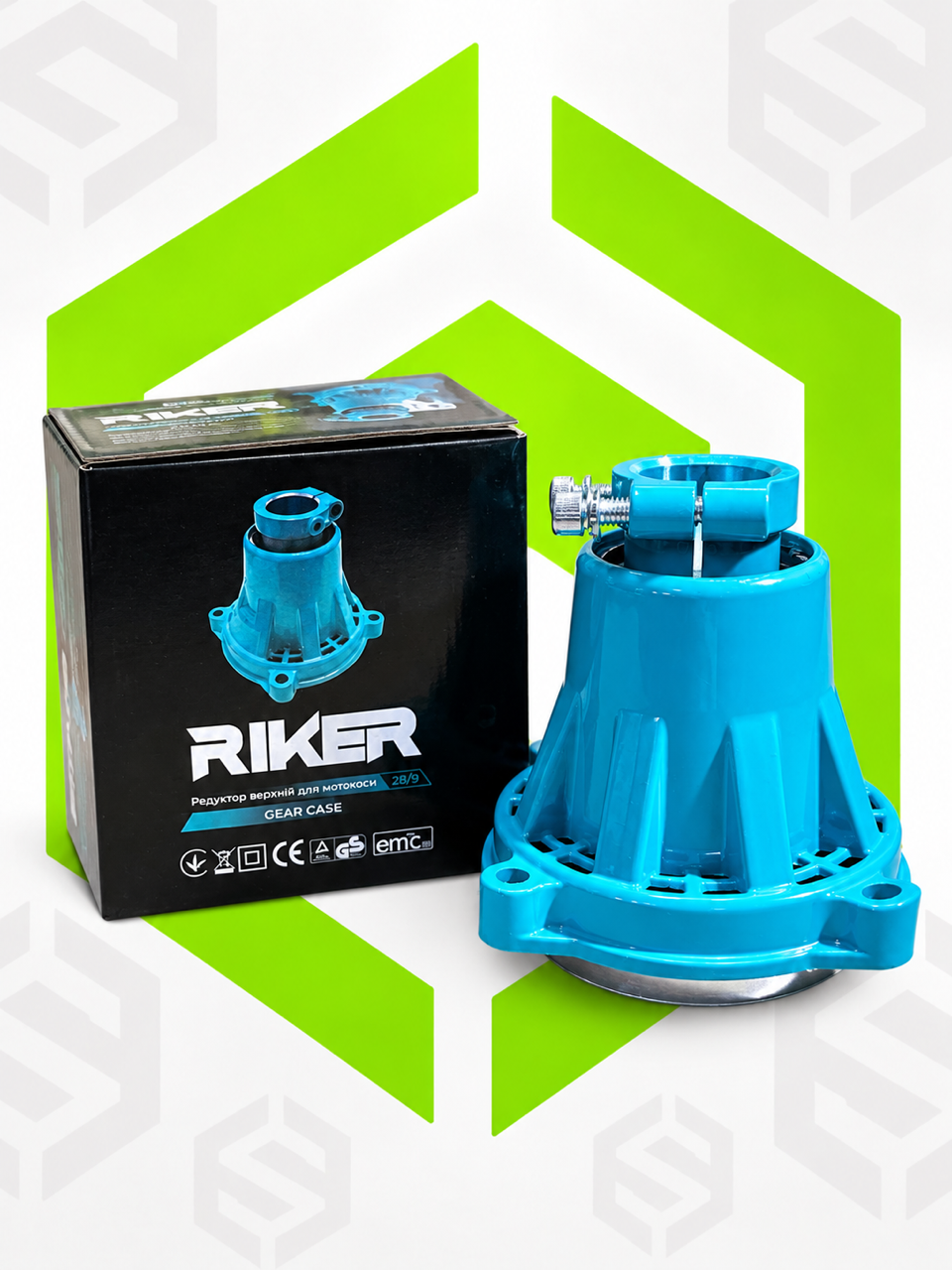 Редуктор верхній для бензокоси RIKER 28 мм, 9 шліців
